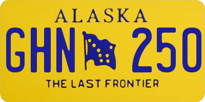 AK license plate GHN250