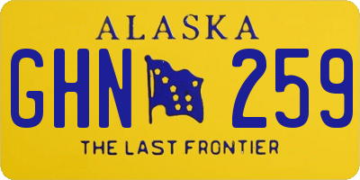 AK license plate GHN259