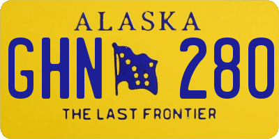 AK license plate GHN280