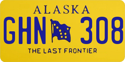AK license plate GHN308