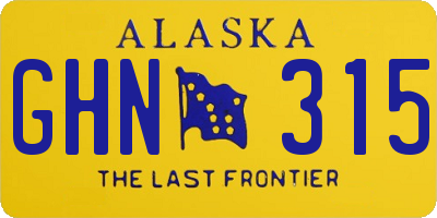 AK license plate GHN315