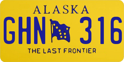 AK license plate GHN316