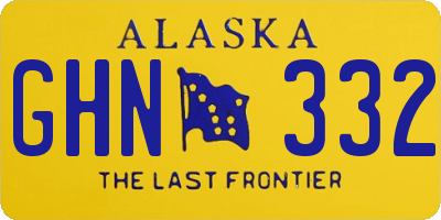 AK license plate GHN332