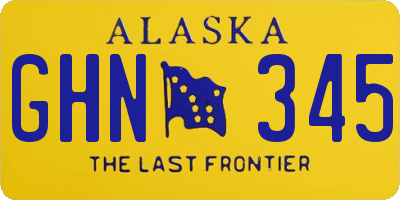 AK license plate GHN345