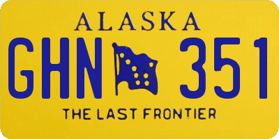AK license plate GHN351
