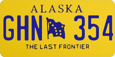 AK license plate GHN354