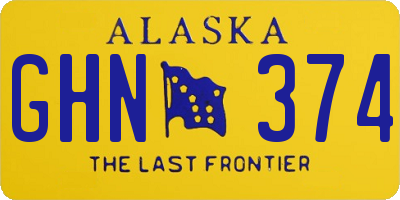 AK license plate GHN374