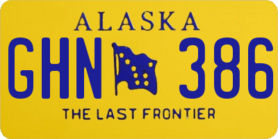 AK license plate GHN386