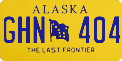 AK license plate GHN404