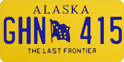 AK license plate GHN415