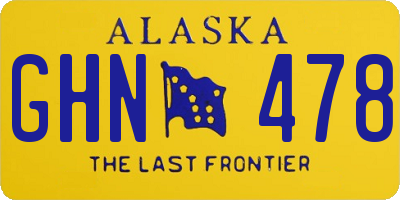 AK license plate GHN478