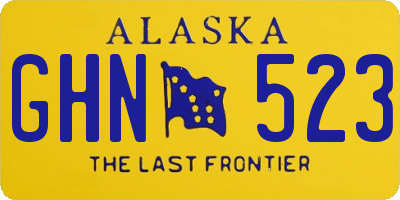 AK license plate GHN523