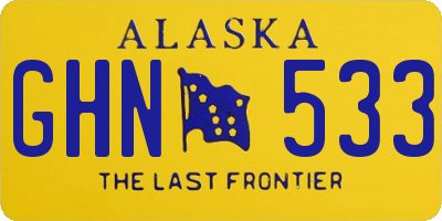 AK license plate GHN533