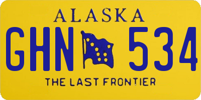 AK license plate GHN534