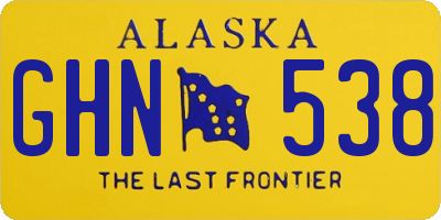 AK license plate GHN538