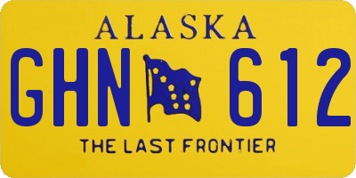 AK license plate GHN612