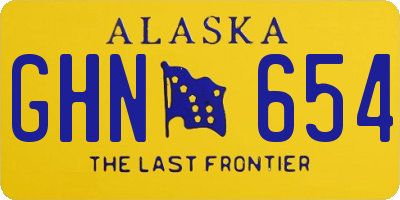 AK license plate GHN654