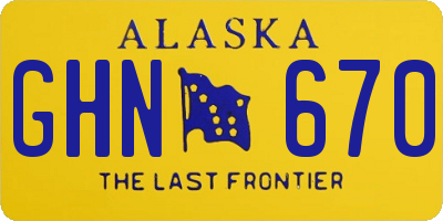 AK license plate GHN670