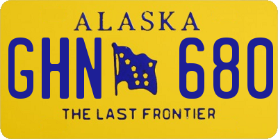AK license plate GHN680