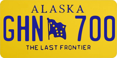 AK license plate GHN700