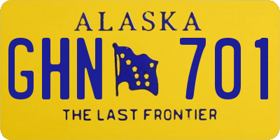 AK license plate GHN701