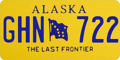 AK license plate GHN722