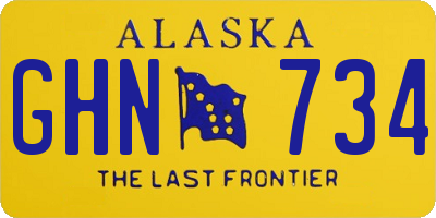 AK license plate GHN734