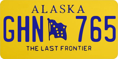 AK license plate GHN765