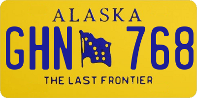 AK license plate GHN768