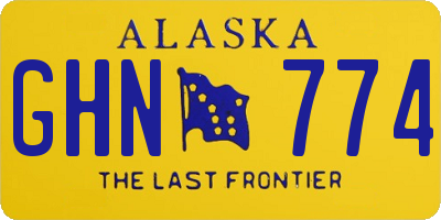 AK license plate GHN774