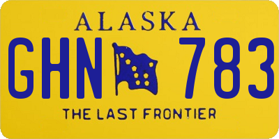 AK license plate GHN783