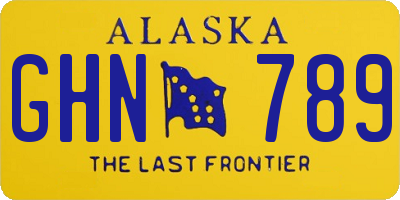 AK license plate GHN789