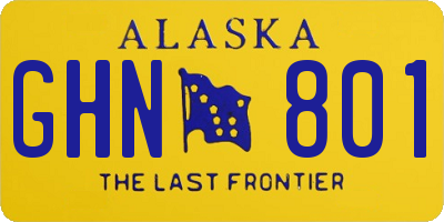 AK license plate GHN801