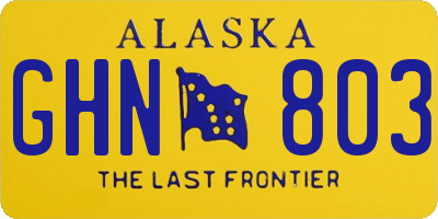 AK license plate GHN803