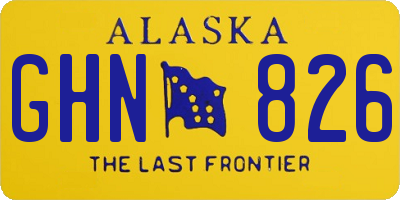 AK license plate GHN826