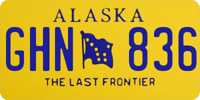 AK license plate GHN836