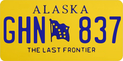 AK license plate GHN837
