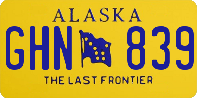 AK license plate GHN839