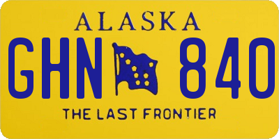 AK license plate GHN840