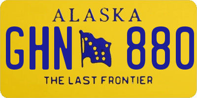 AK license plate GHN880