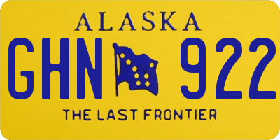 AK license plate GHN922