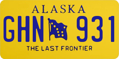 AK license plate GHN931