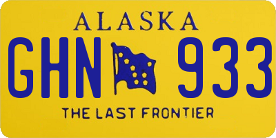 AK license plate GHN933