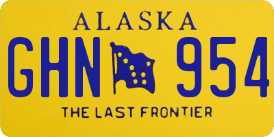 AK license plate GHN954