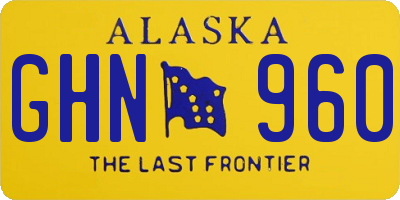 AK license plate GHN960