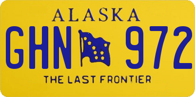 AK license plate GHN972