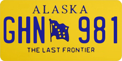 AK license plate GHN981