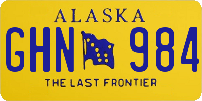 AK license plate GHN984
