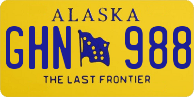 AK license plate GHN988