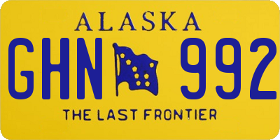 AK license plate GHN992